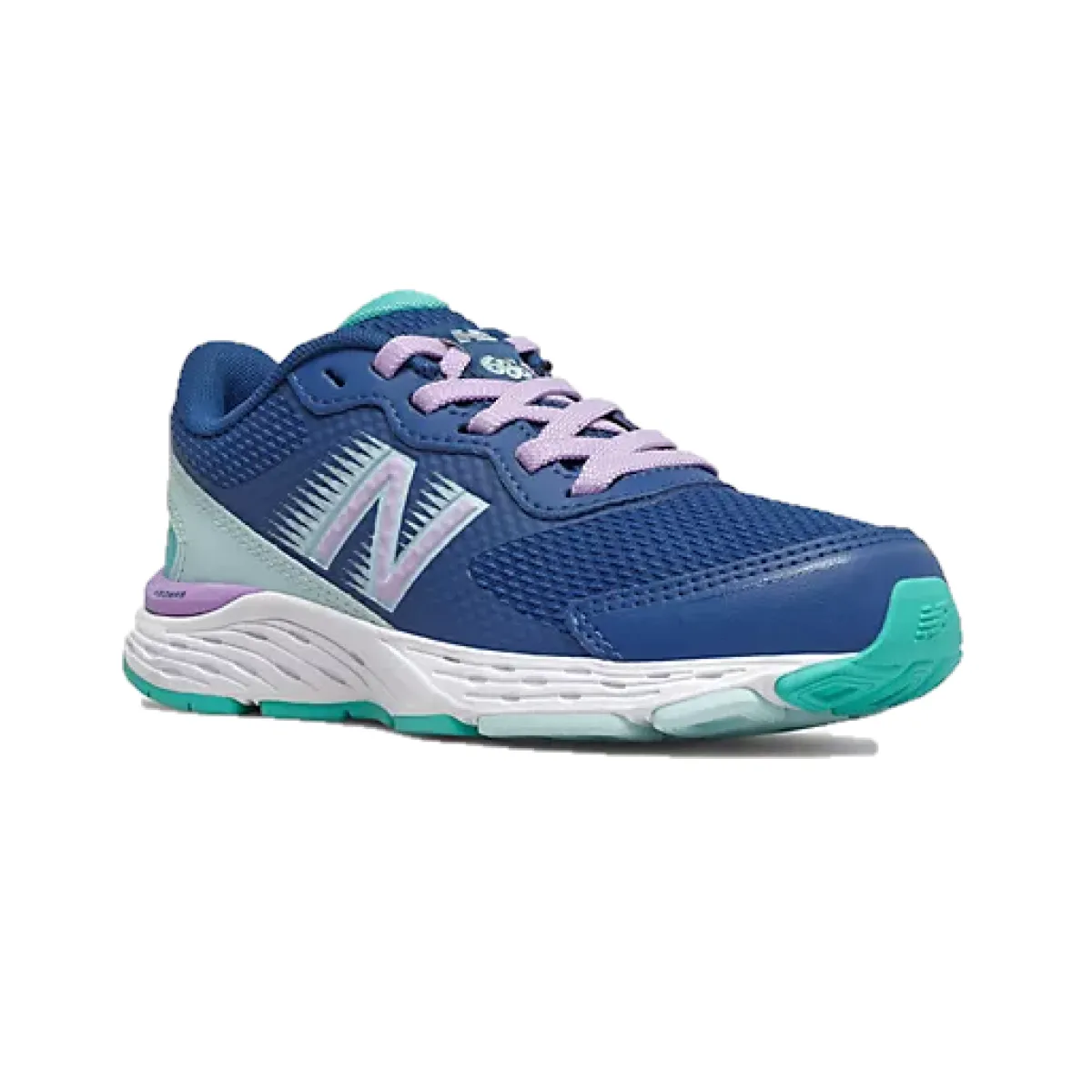 NEW BALANCE YP680CW6 680 V6 JR'S (Wide) Captain Blue Leather & Mesh Running Shoes