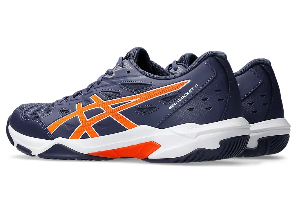 new color - Asics Gel-Rocket 11 Men's Court Shoes, Indigo Fog/Nova Orange