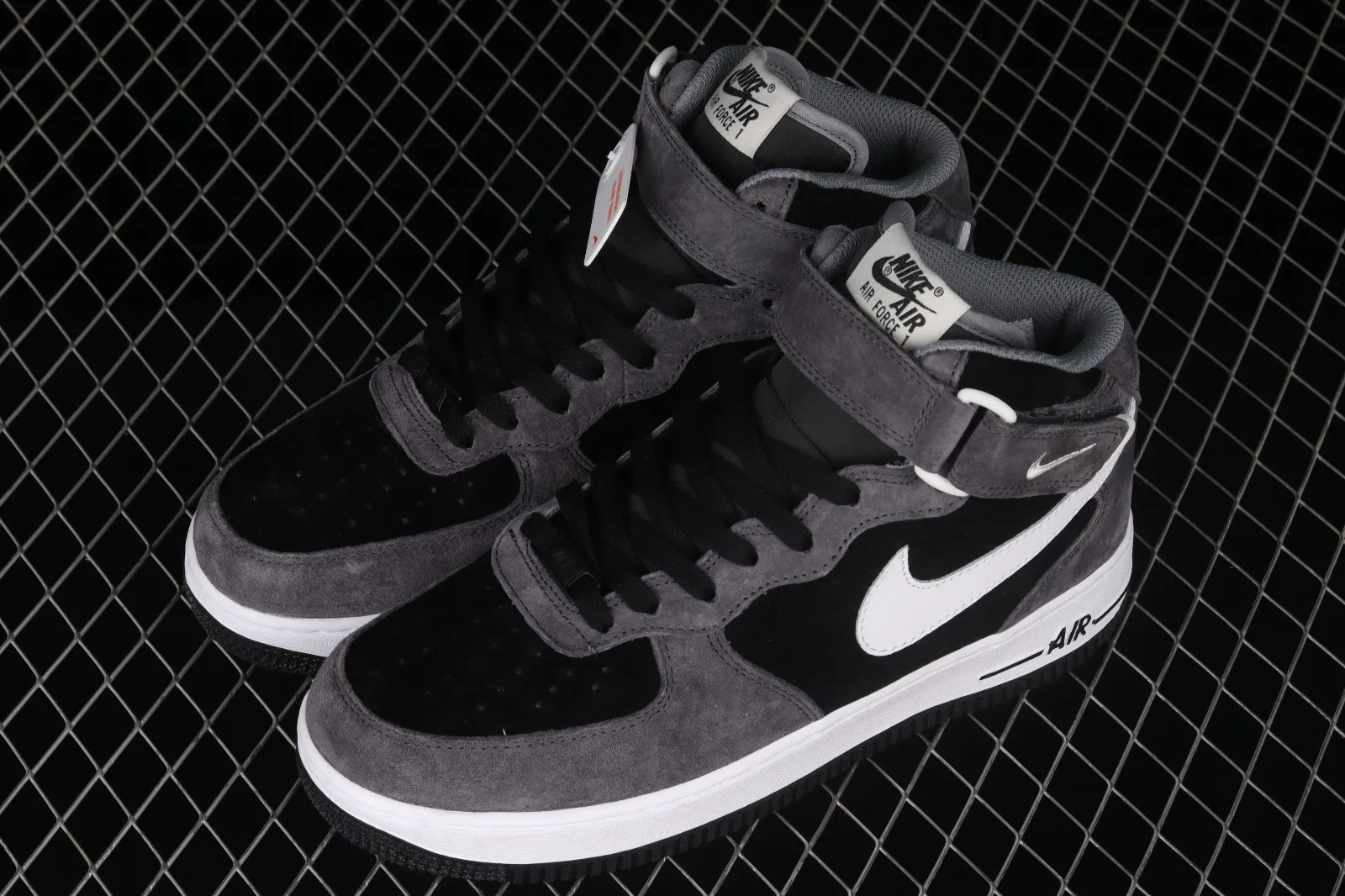 Nike Air Force 1 07 Mid Dark Grey Black White Shoes QT3369-996