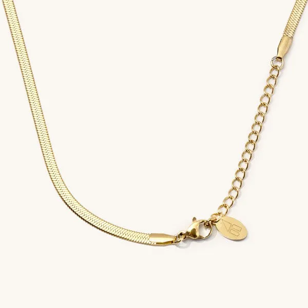 Nikki Smith Designs Skinny Gold Herringbone Necklace