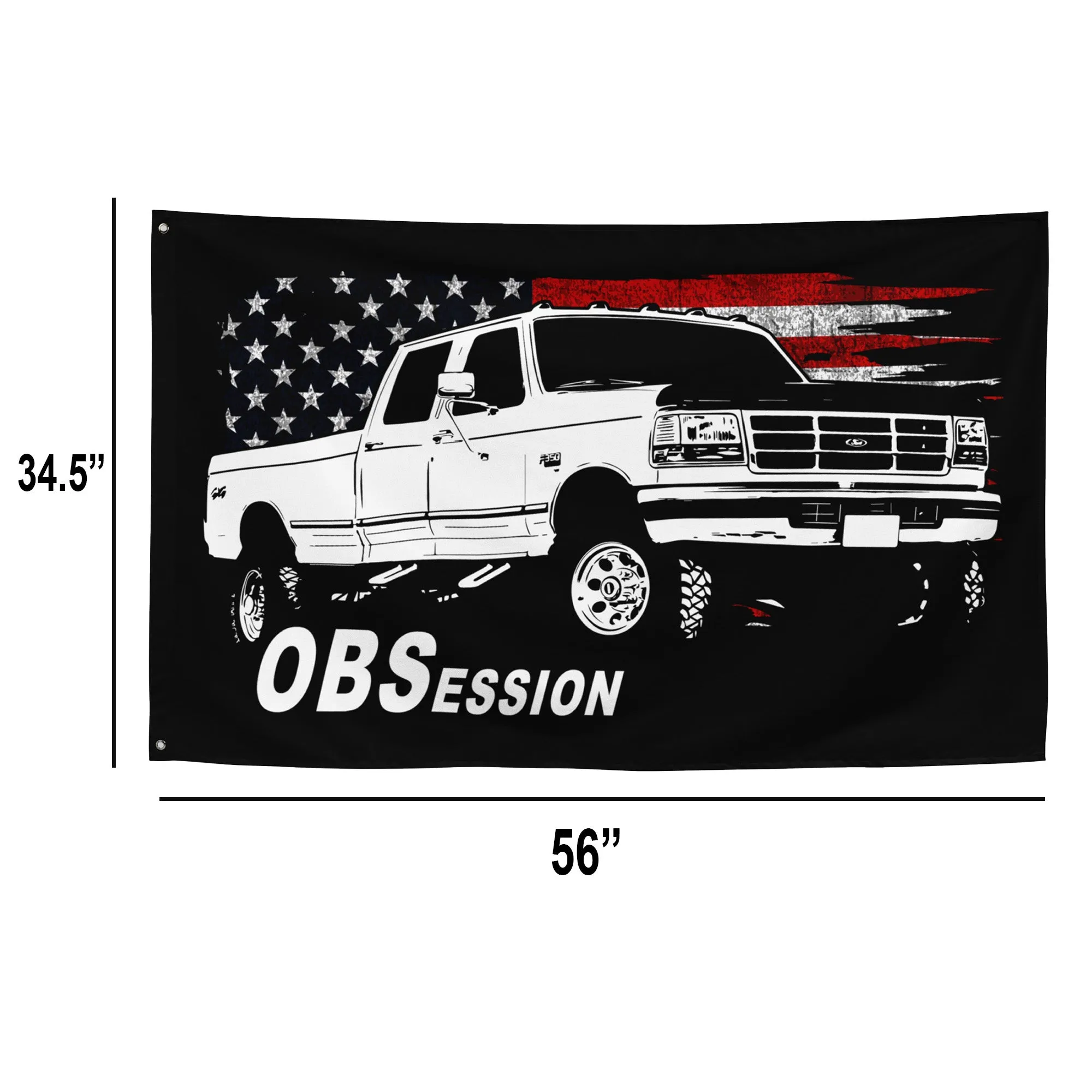 OBS Crew Cab Truck Wall Flag Garage Decor, Dorm Poster, Man Cave Decoration