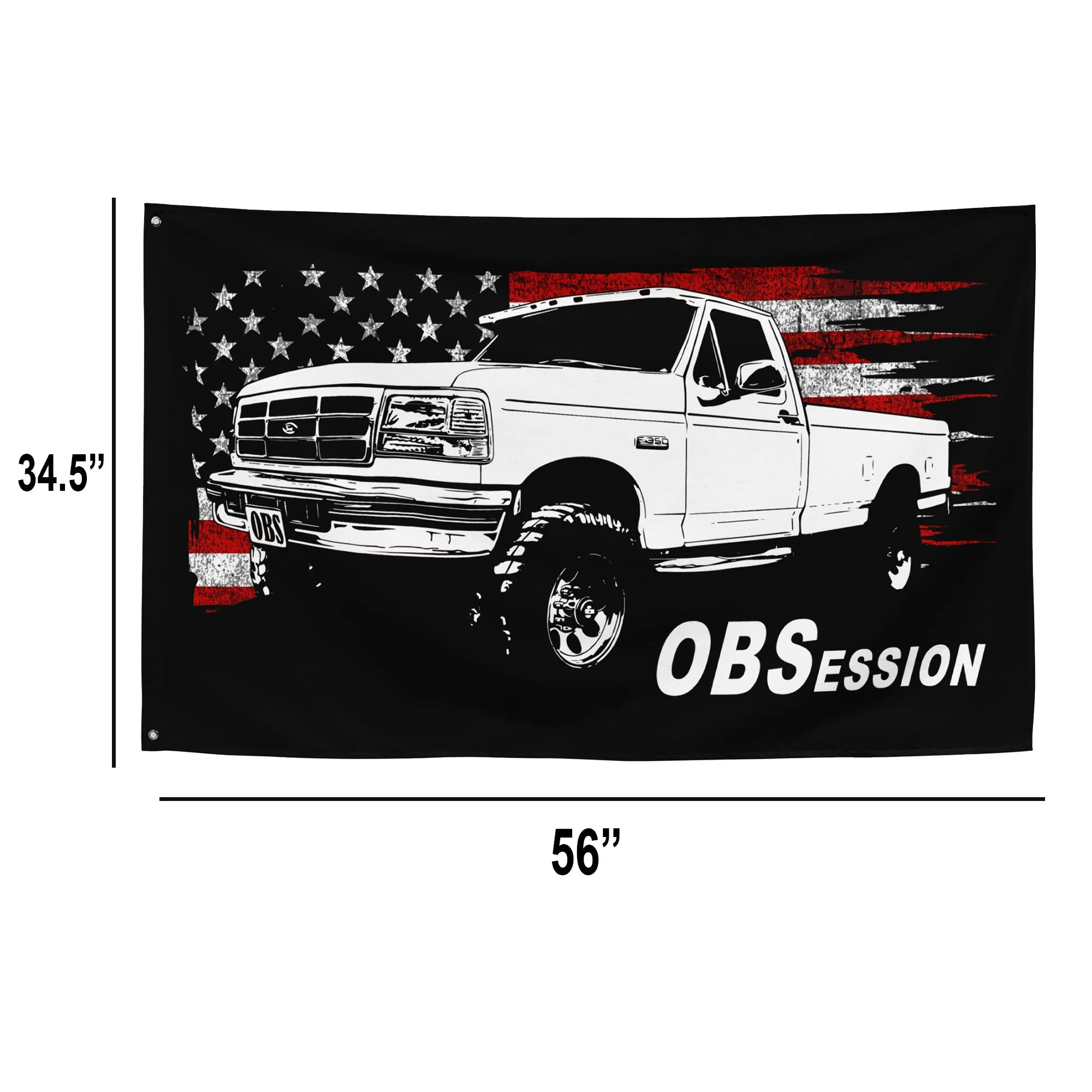 OBS Single Cab Truck Wall Flag Garage Decor, Dorm Poster, Man Cave Decoration