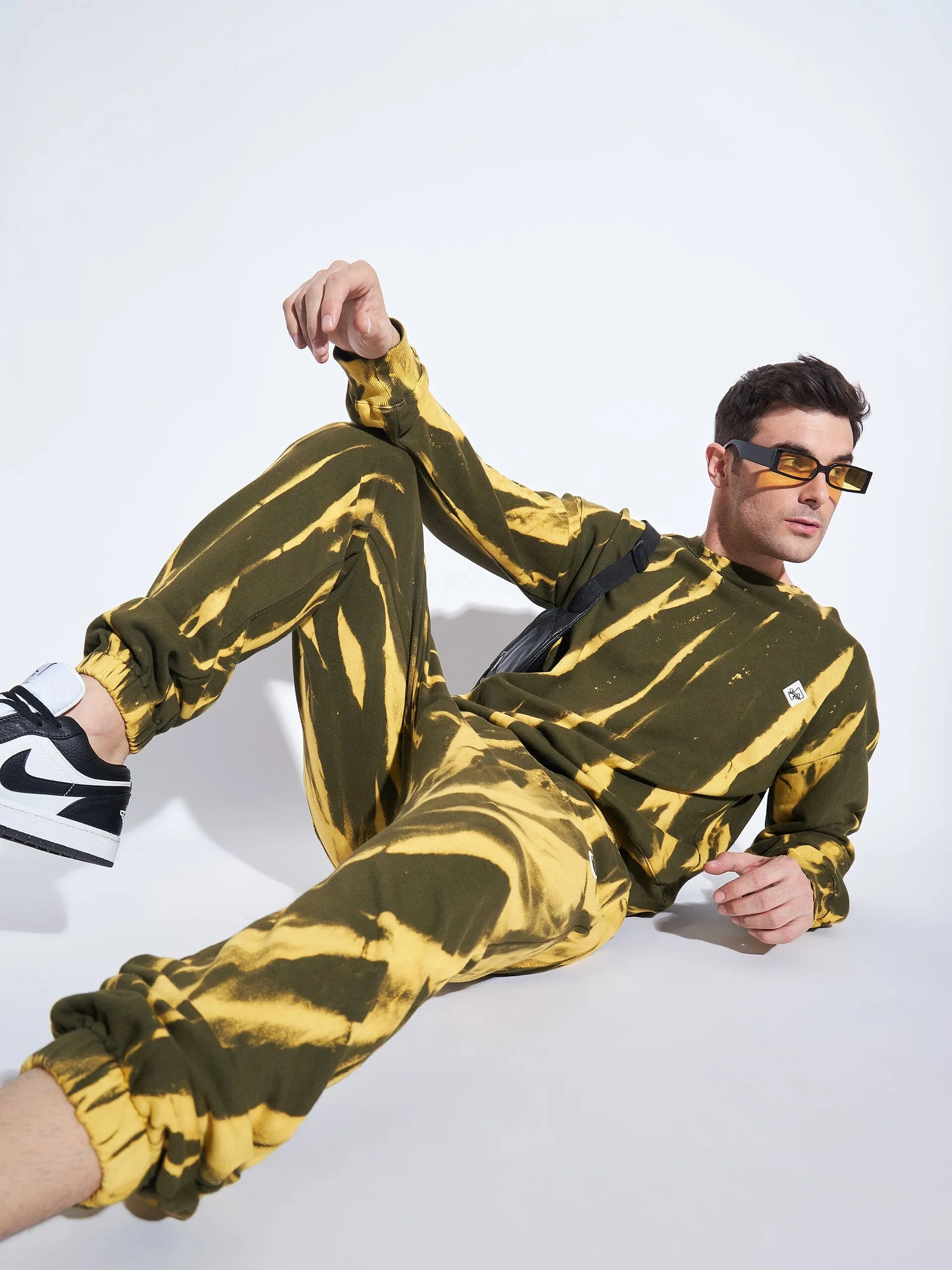 Olive & Yellow Tie Dye Matchiing Tracksuit