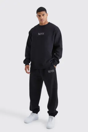 Original Man Oversized Sweatshirt Tracksuit | boohooMAN UK