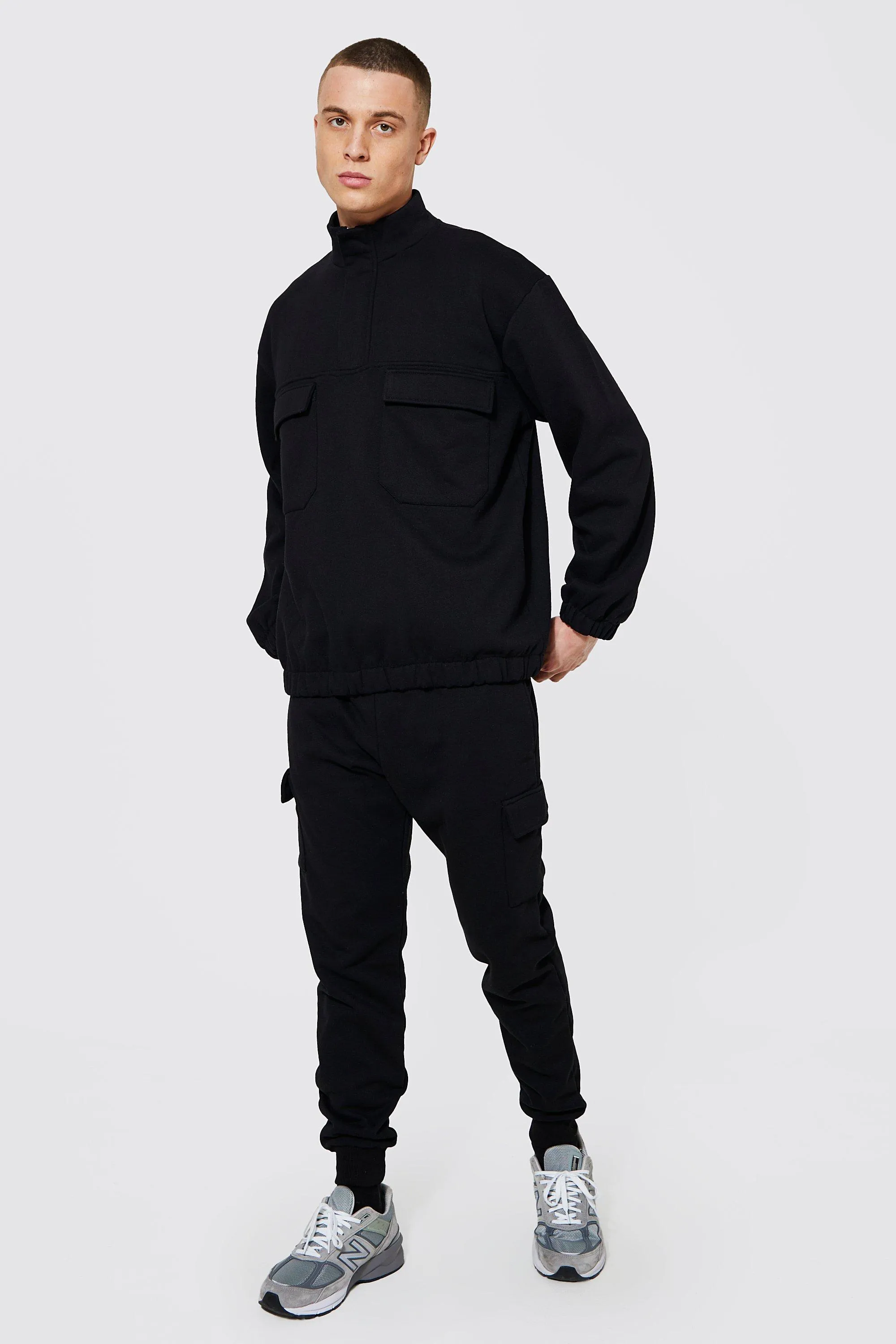 Oversized Half Zip Cargo Funnel Tracksuit