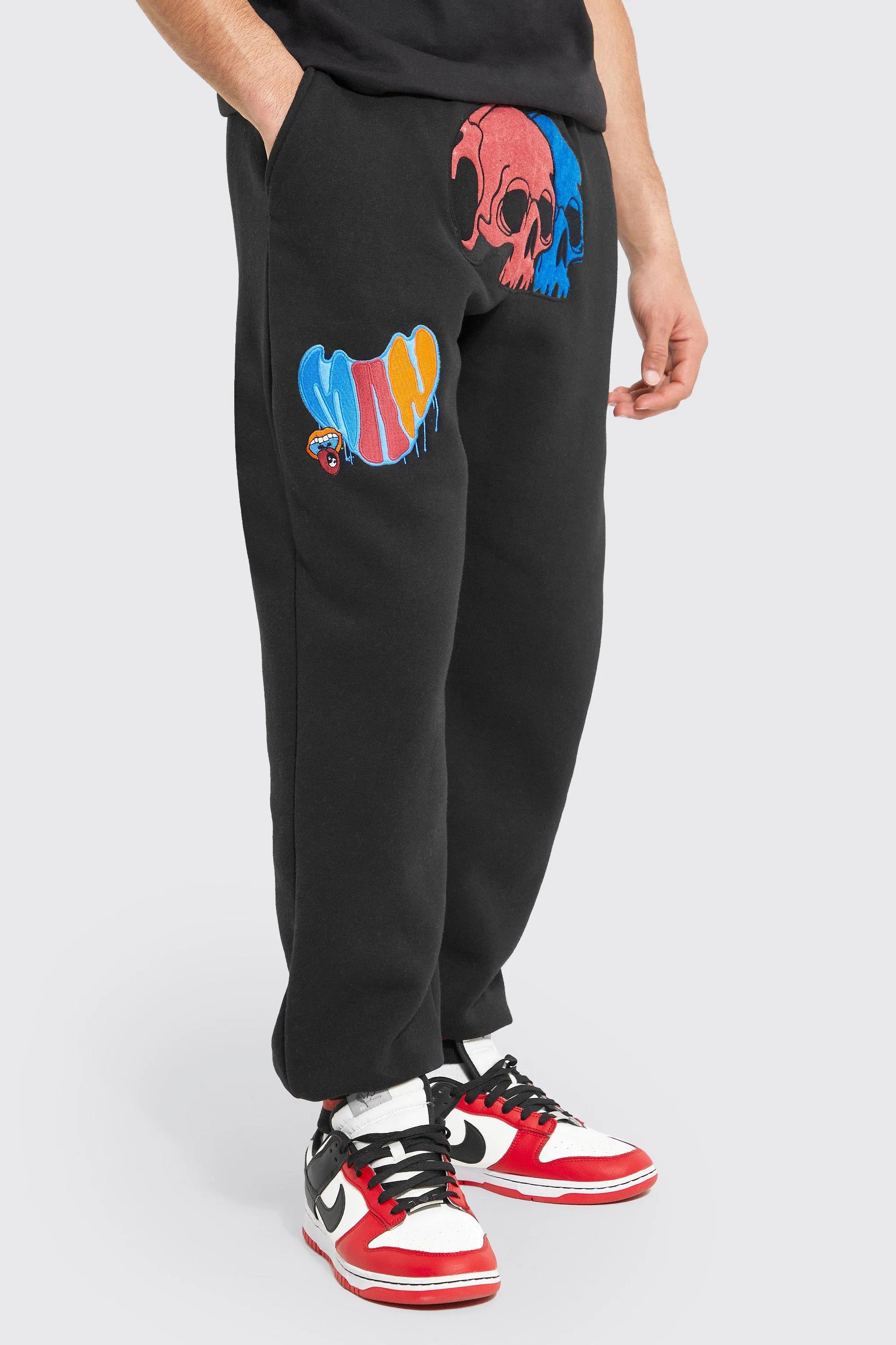 Oversized Jogger With Varsity Badges