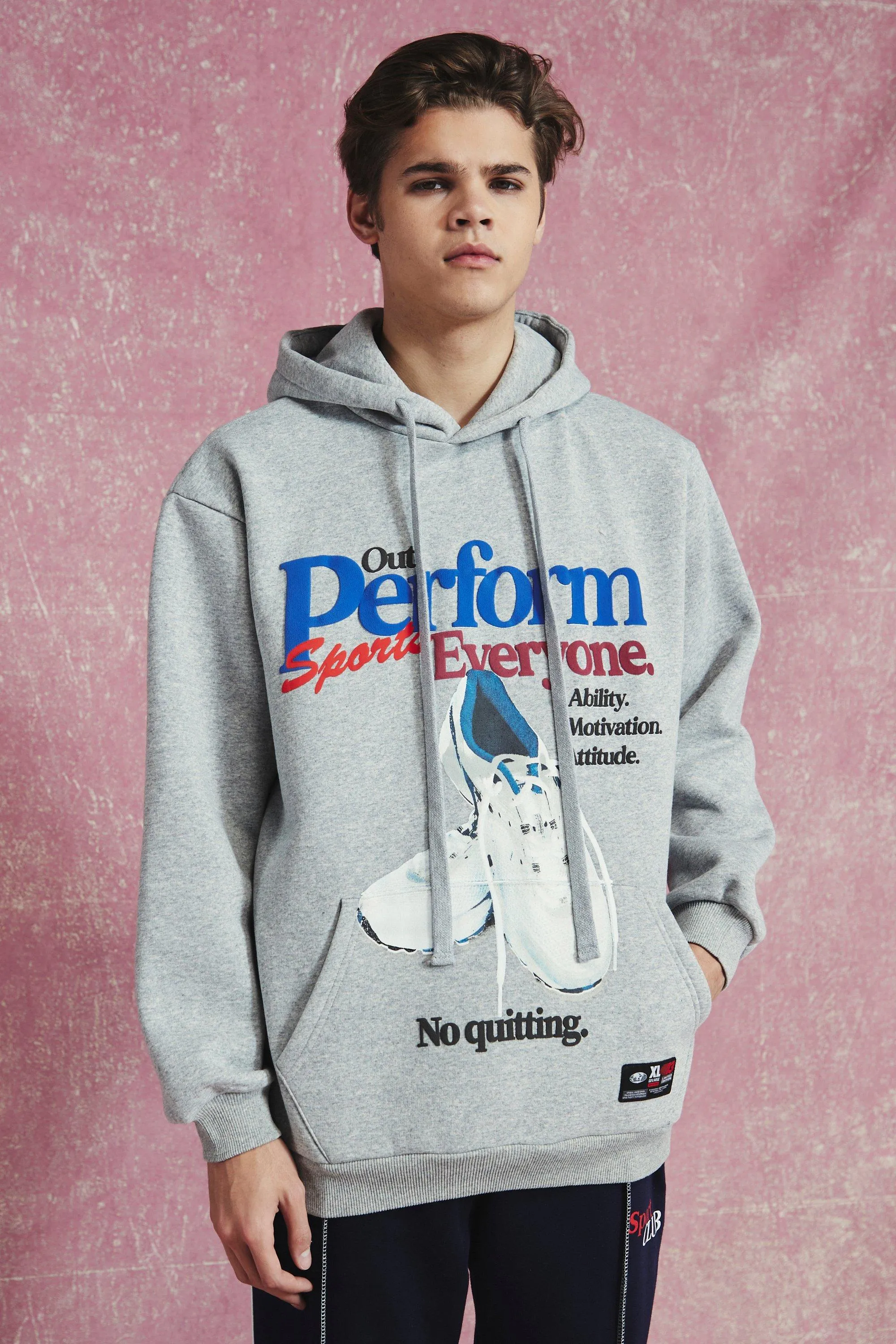 Oversized Split Hem Graphic Hoodie | boohooMAN UK