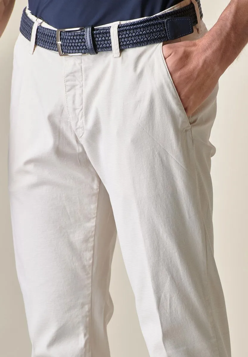 Pantalone ecru cotone armaturato slim