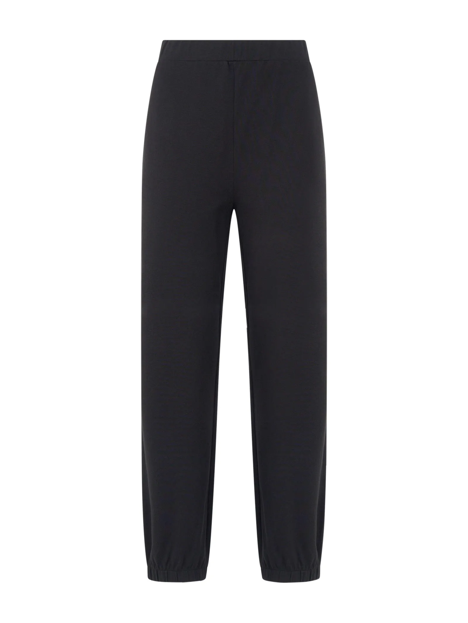 Pantalone in piquet di cotone elasticizzato - Nero