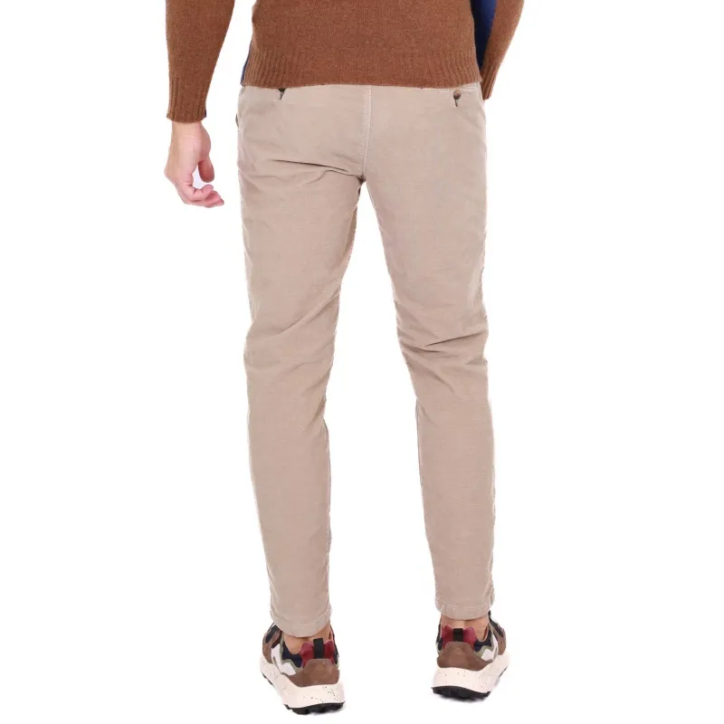 PANTALONE UOMO SLIM IN VELLUTO, BEIGE