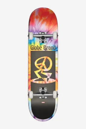 Peace Man Mid - Spiral Dye/Black - 7.6 Kids Complete Skateboard