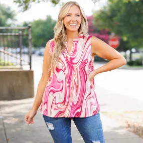 Perky Prints Top, Magenta Multi