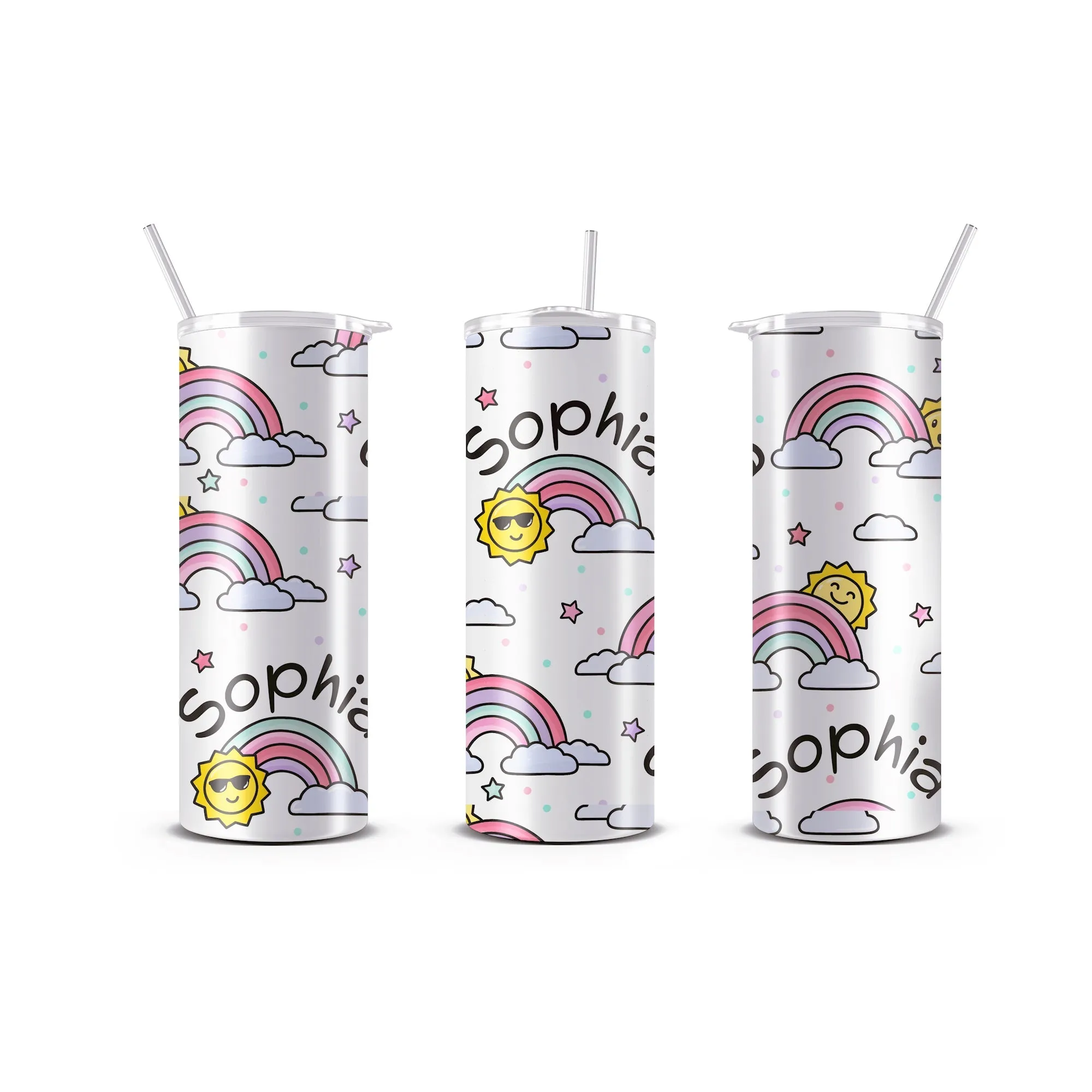 Personalized 20 oz Skinny Tumbler with Straw