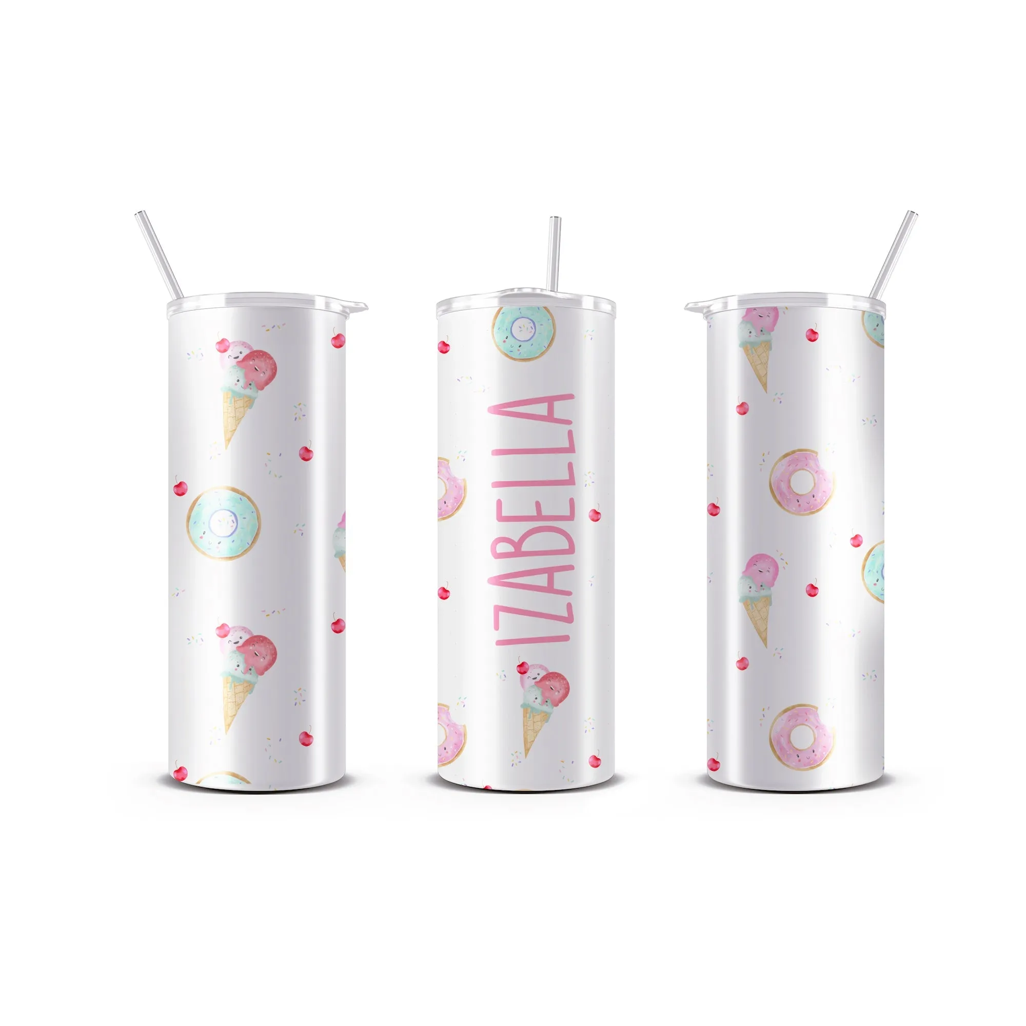 Personalized 20 oz Skinny Tumbler with Straw