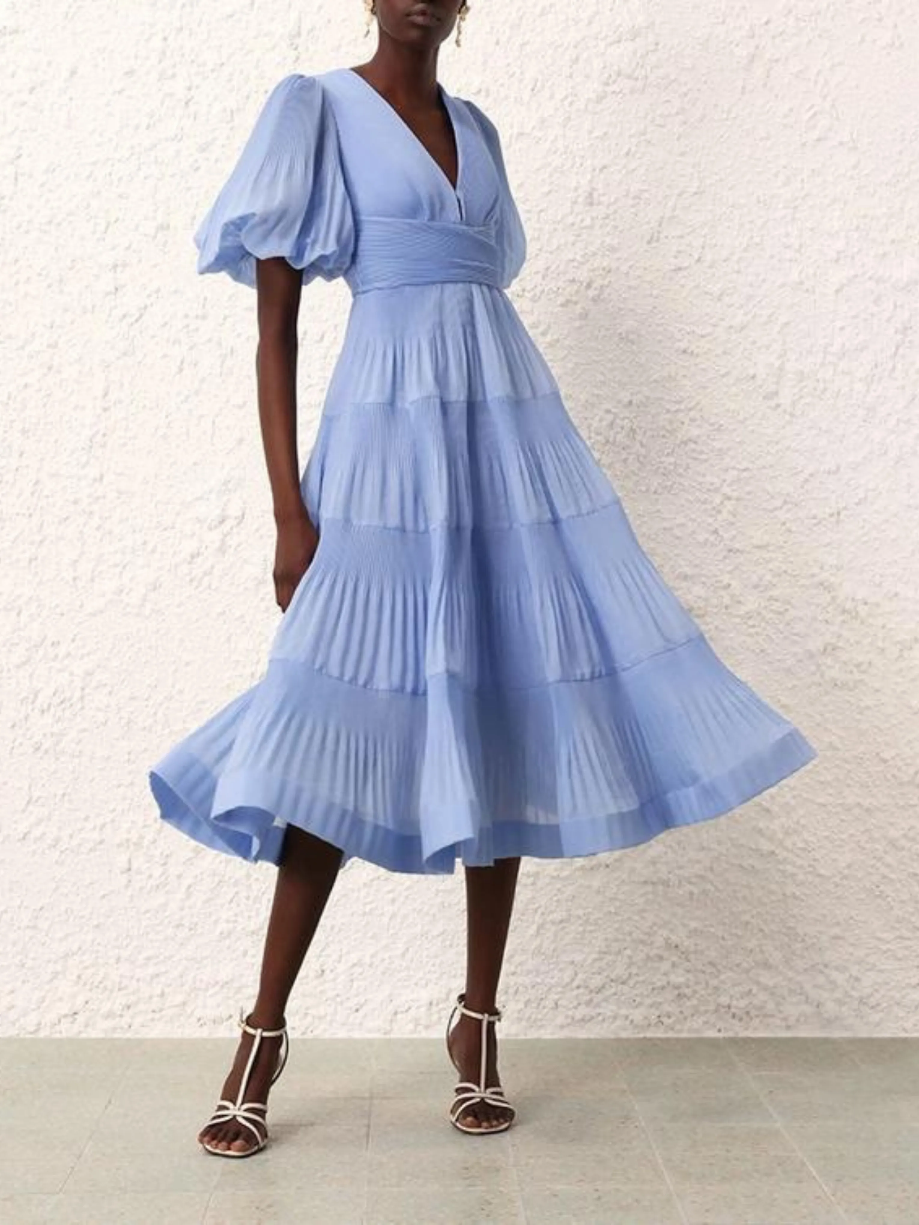 Pleated Midi Dress