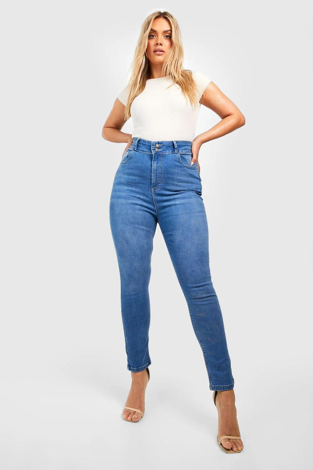 Plus High Waist Bum Shaper Skinny Jean