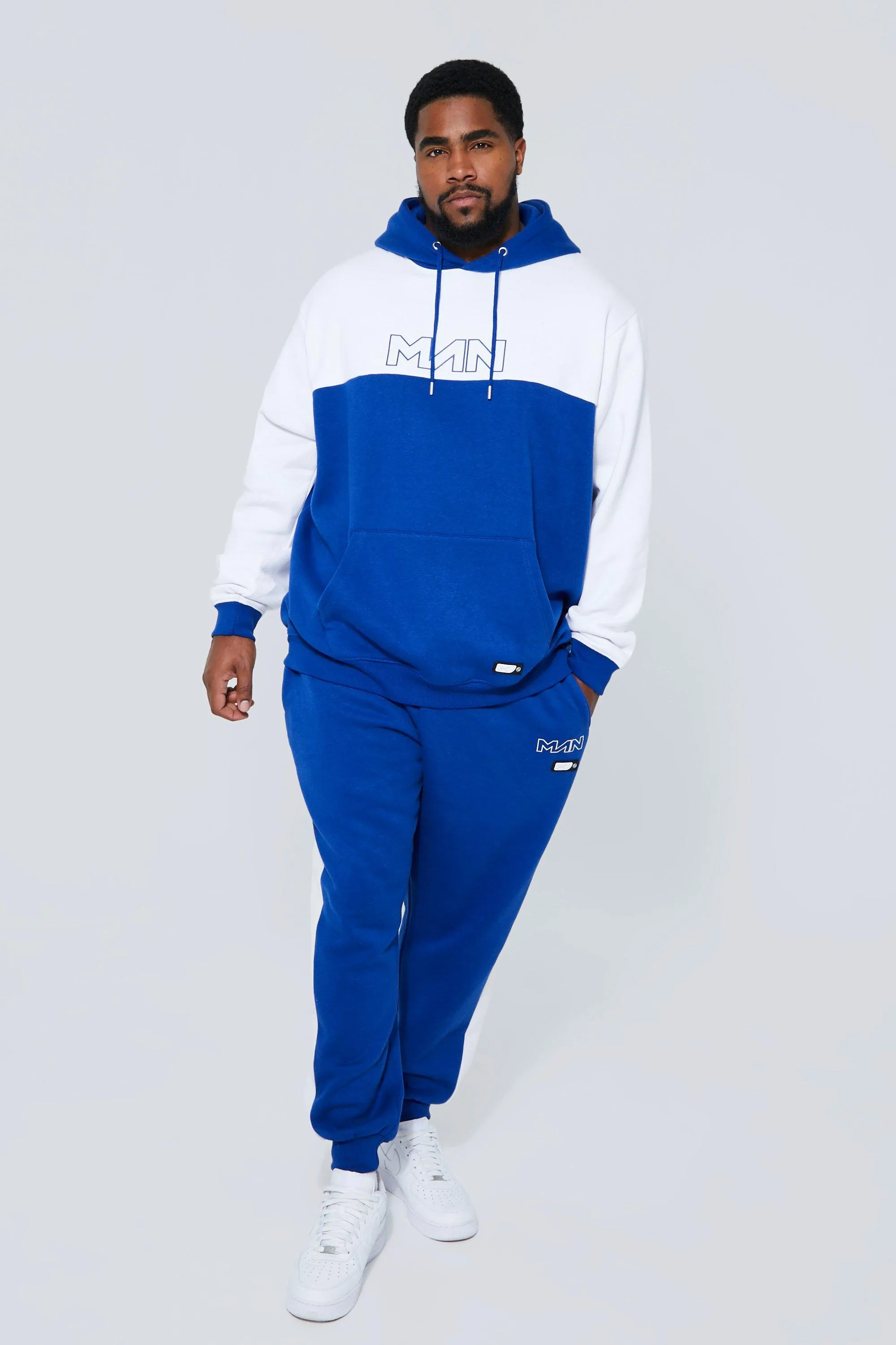 Plus Man Colour Block Hooded Tracksuit