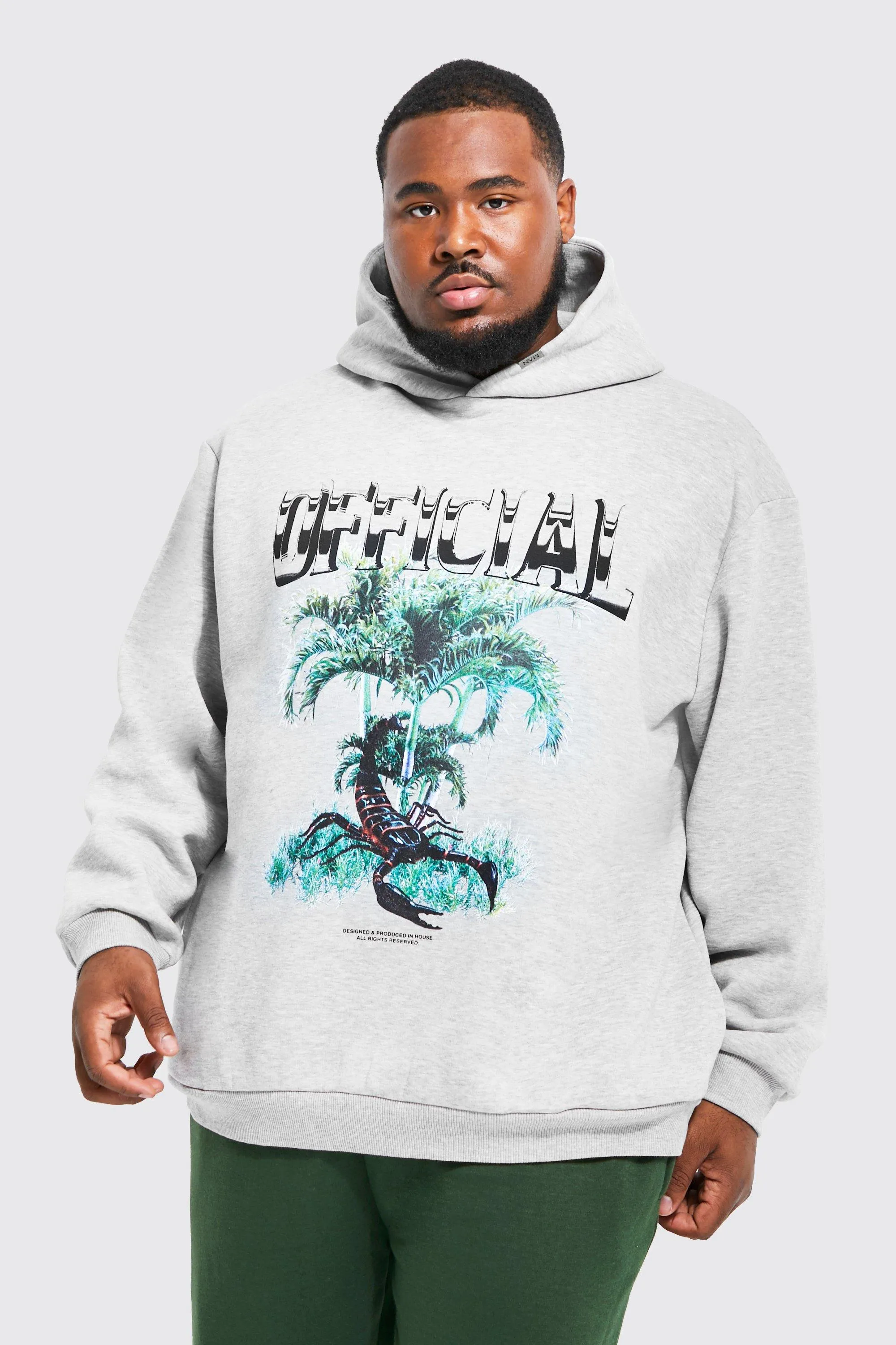 Plus Oversized Official Graphic Hoodie | boohooMAN UK