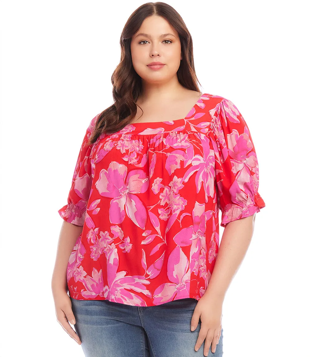 Plus Size Square Neck Top