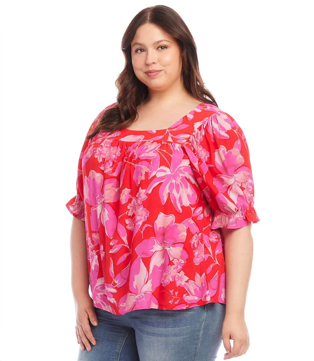 Plus Size Square Neck Top