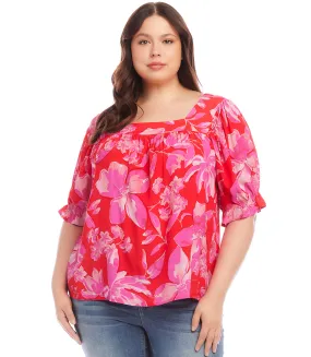 Plus Size Square Neck Top