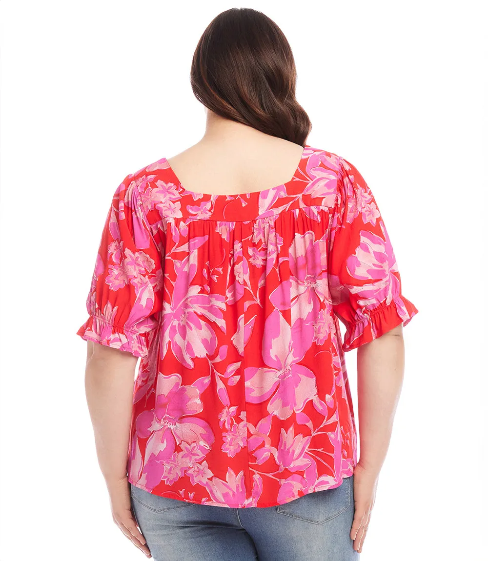 Plus Size Square Neck Top