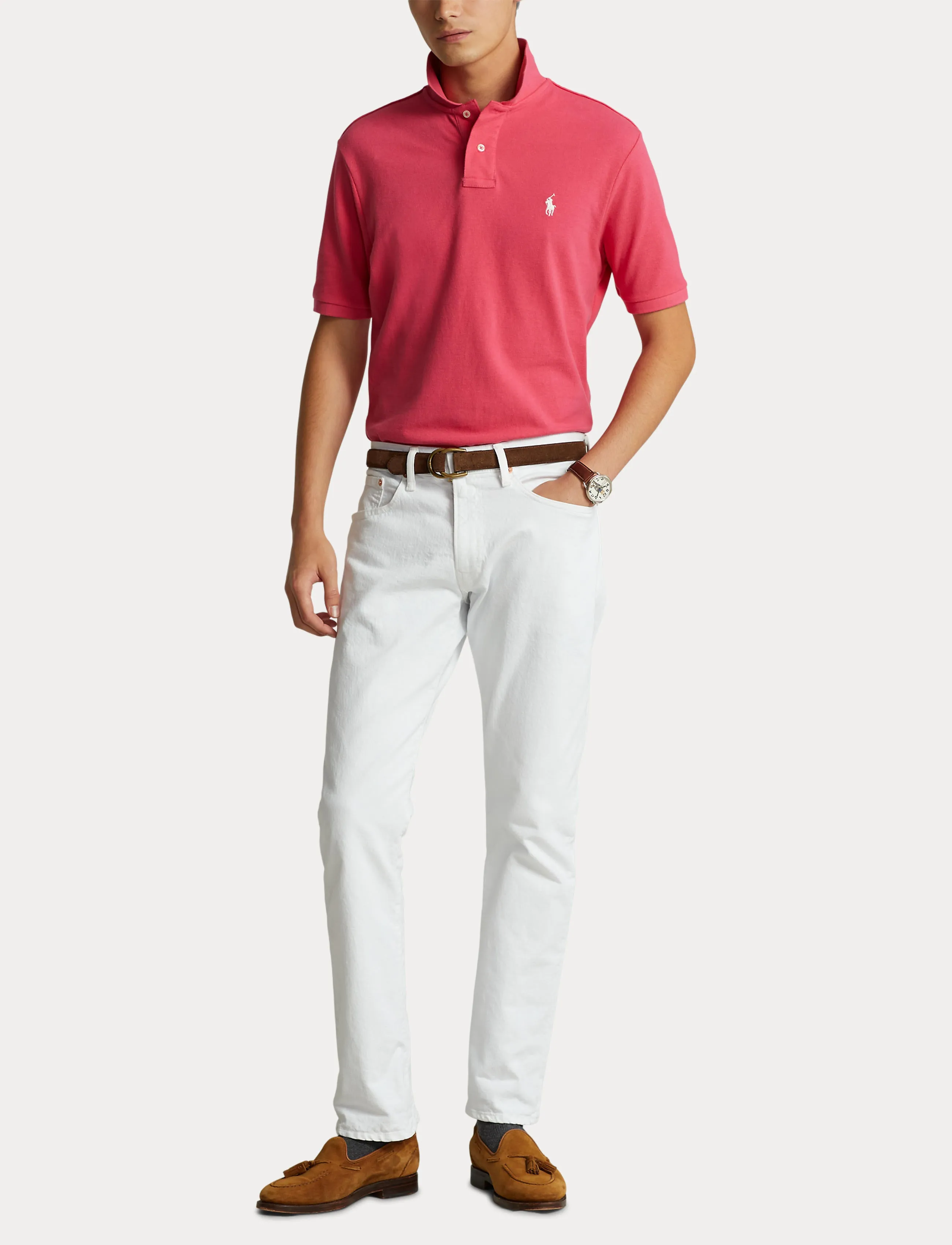 Polo Ralph Lauren Slim Fit Mesh Polo Hot Pink