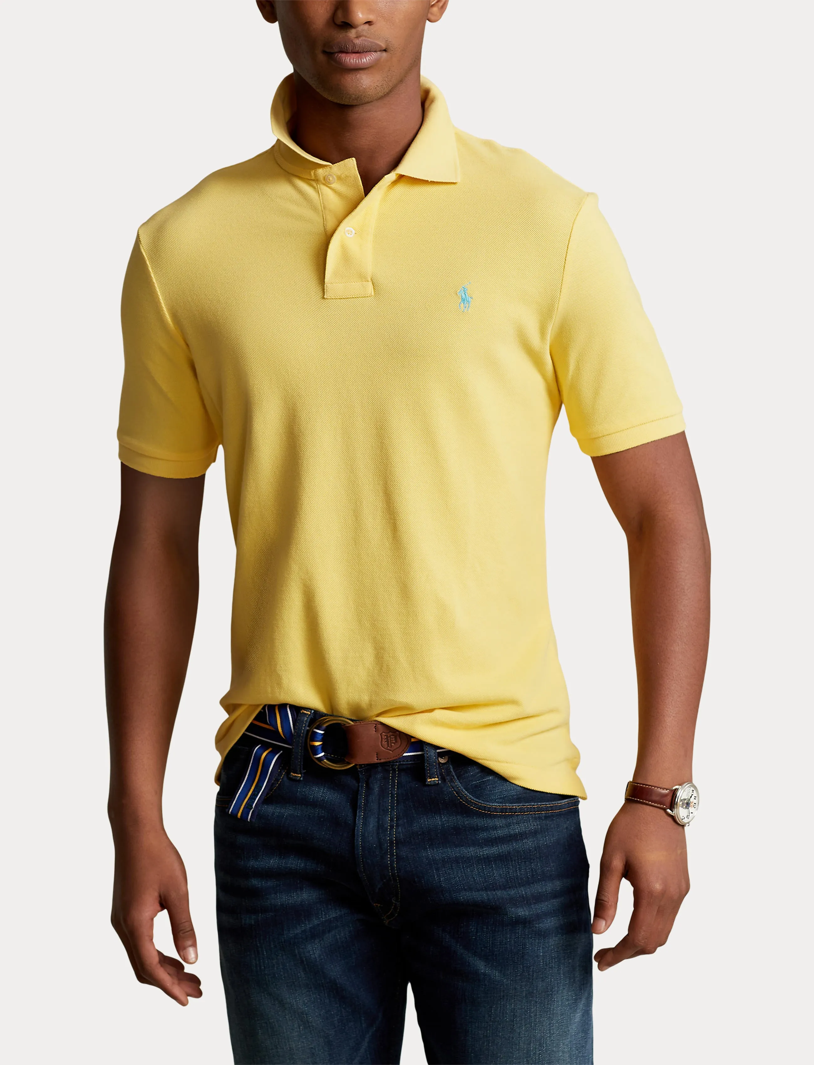 Polo Ralph Lauren Slim Fit Mesh Polo Yellow