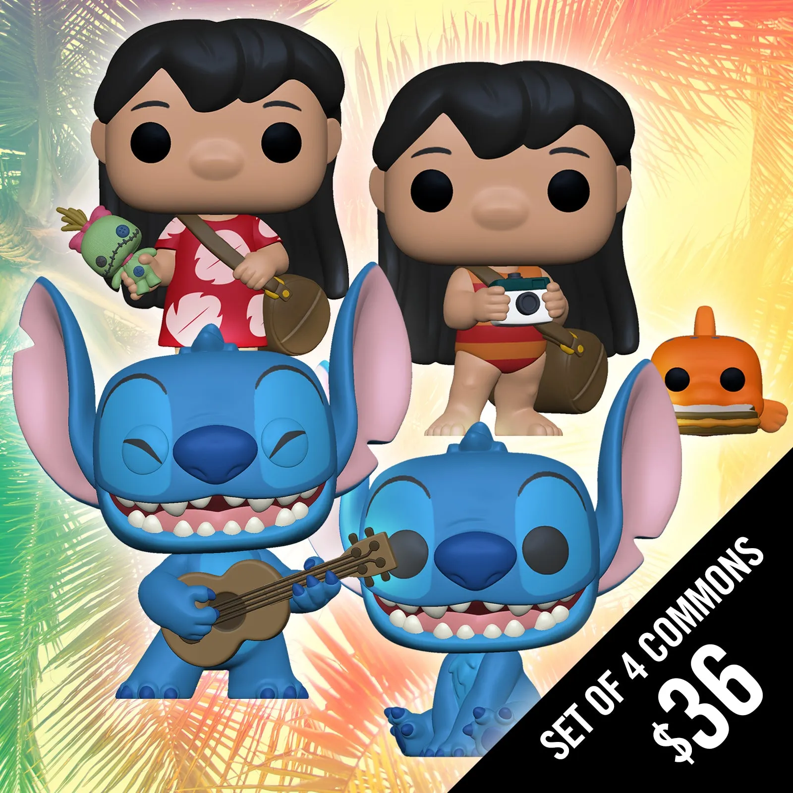 Pre-Order: Funko Pop! Lilo and Stitch (Set of 4 Commons)