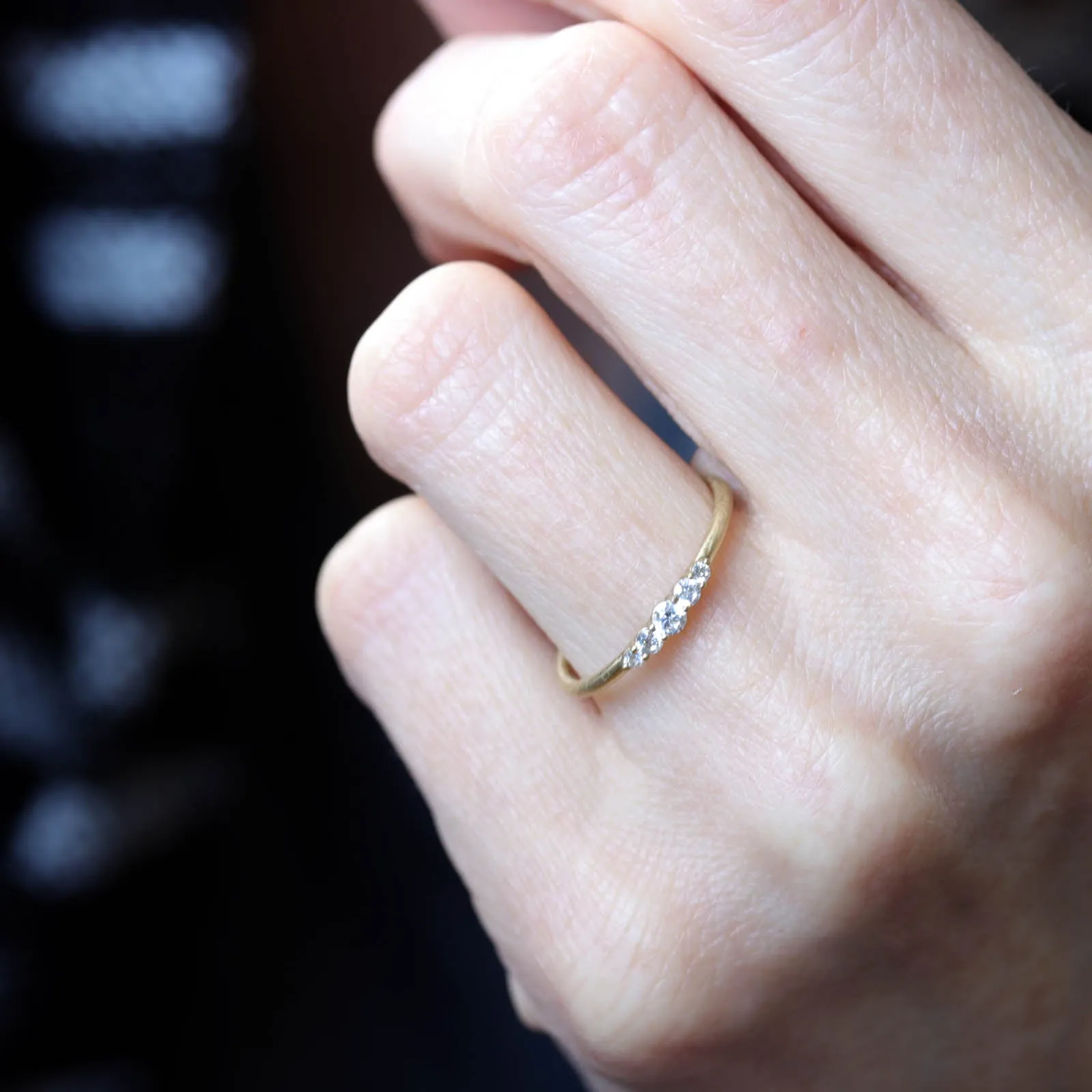 Prong-set Five Stone Stacking Ring 