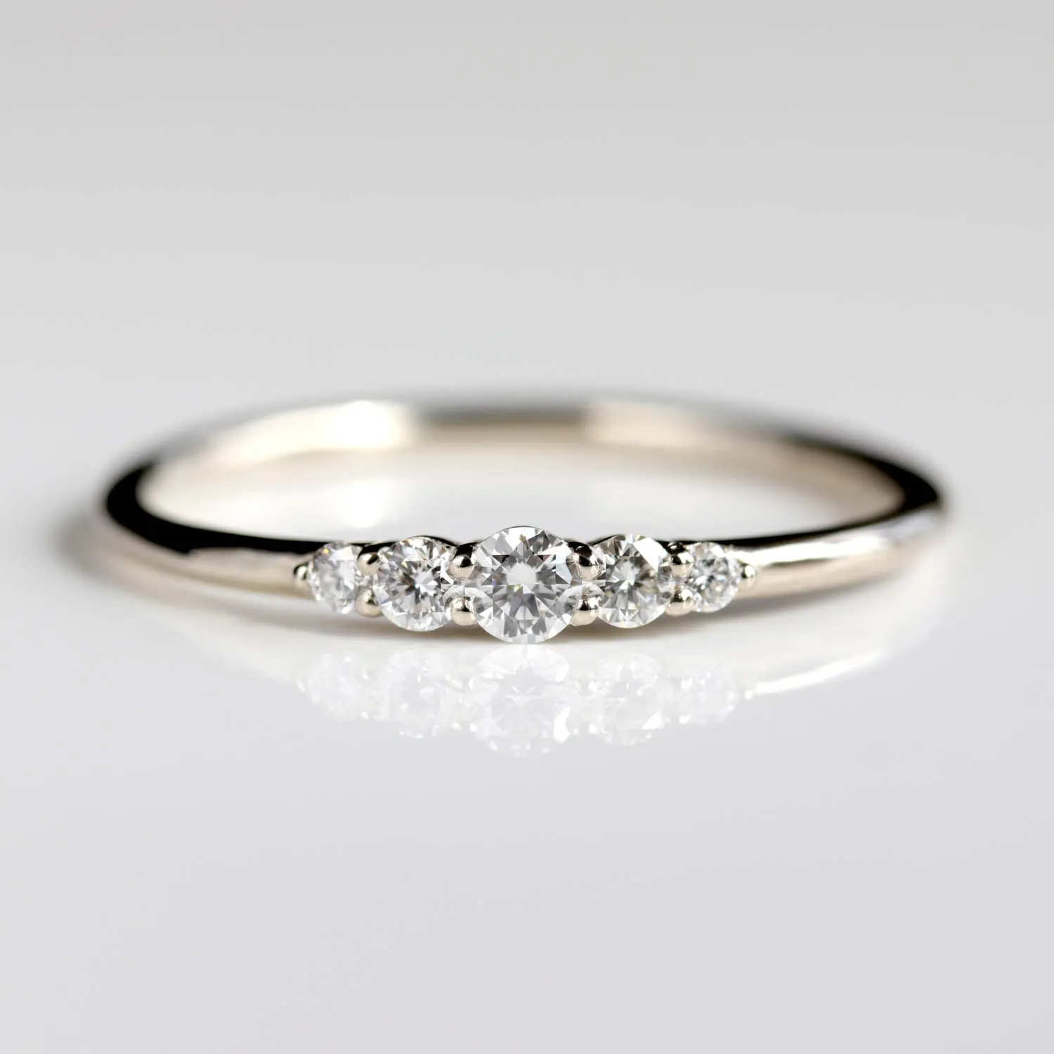 Prong-set Five Stone Stacking Ring 