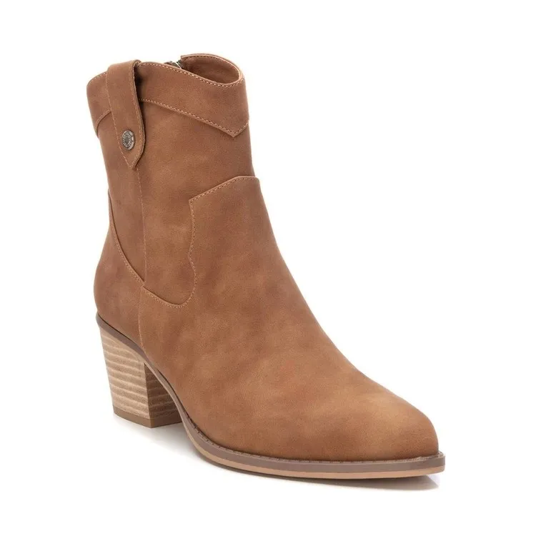 Refresh 171945 Scarpe Donna Tronchetto con Zip Camel