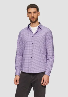 Regular fit: check shirt made of stretch cotton with a breast pocket