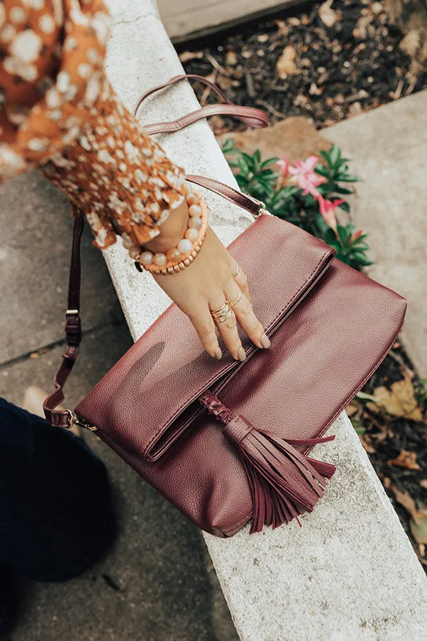 Return The Favor Faux Leather Crossbody In Windsor Wine