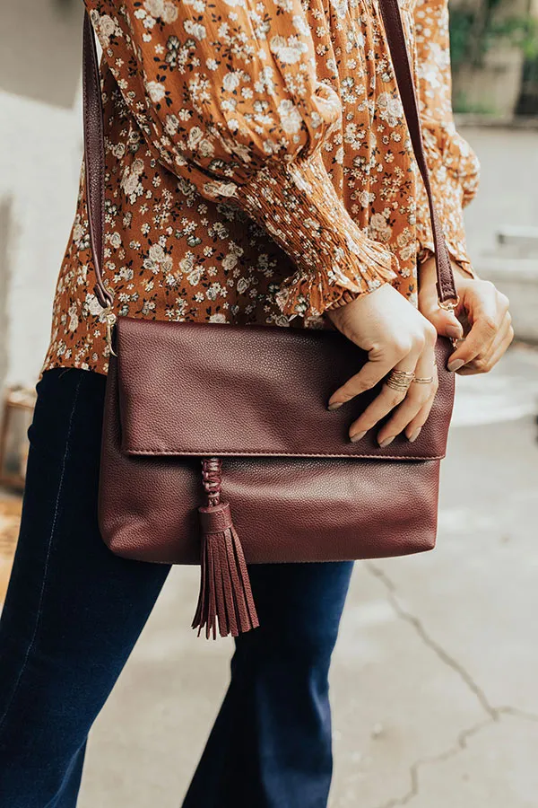 Return The Favor Faux Leather Crossbody In Windsor Wine