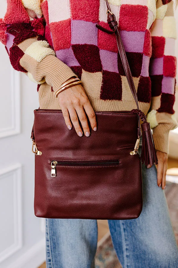 Return The Favor Faux Leather Crossbody In Windsor Wine