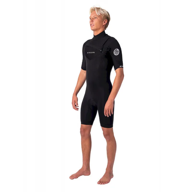 Rip Curl  Dawn Patrol Short Sleeve 2/2 mm Chest Zip Springsuit - Mute da surf - Uomo