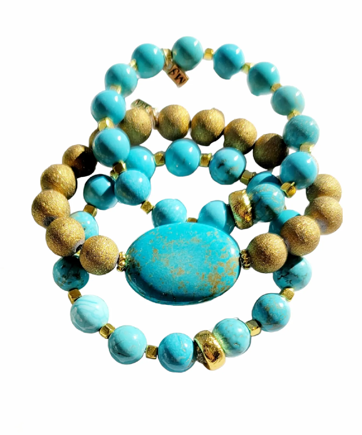 Rustic Turquoise Stack- Set of 3