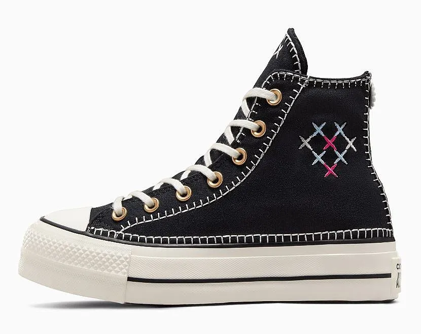 shoes Converse CT All Star Lift Crafted Stitching Platform  Hi - A08731/Black/Egret/Gold - women´s