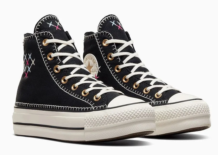 shoes Converse CT All Star Lift Crafted Stitching Platform  Hi - A08731/Black/Egret/Gold - women´s