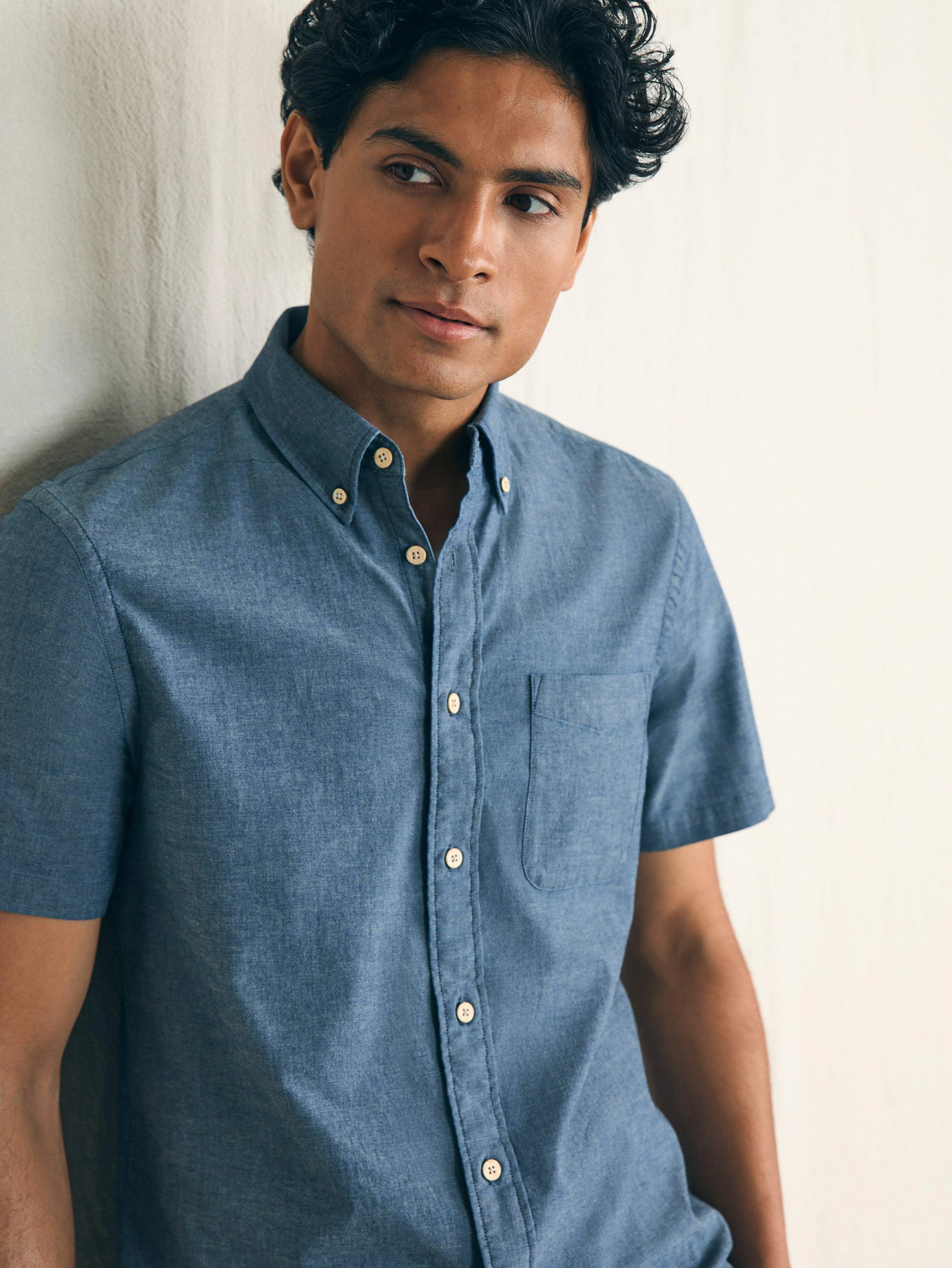 Short-Sleeve Stretch Playa Shirt (Tall) - Weathered Blue