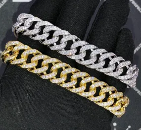 Skinny Cuban Link 15MM VVS Iced Out Hip Hop Bracelet