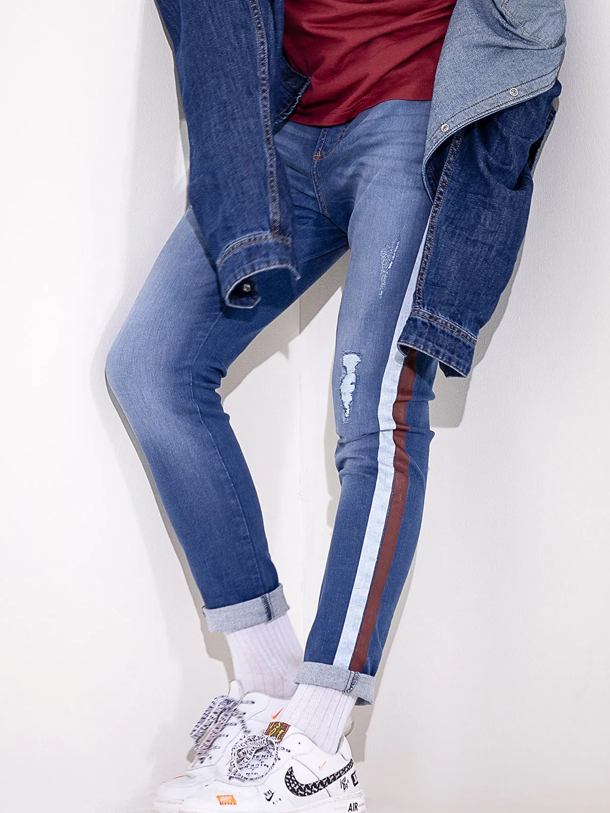 Skinny Fit Striped Jeans - FMBP20-005