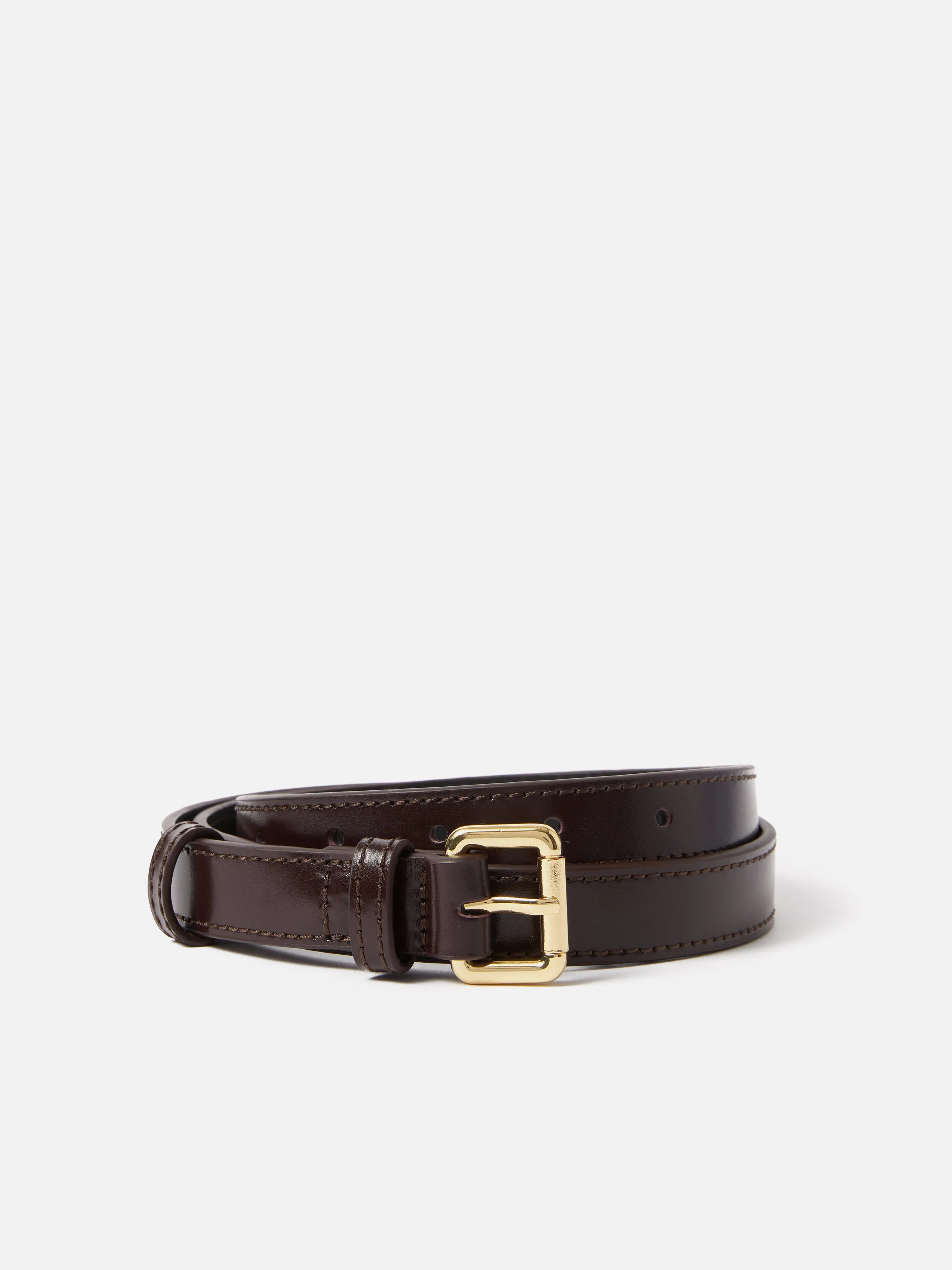 Skinny Leather Belt | Conker