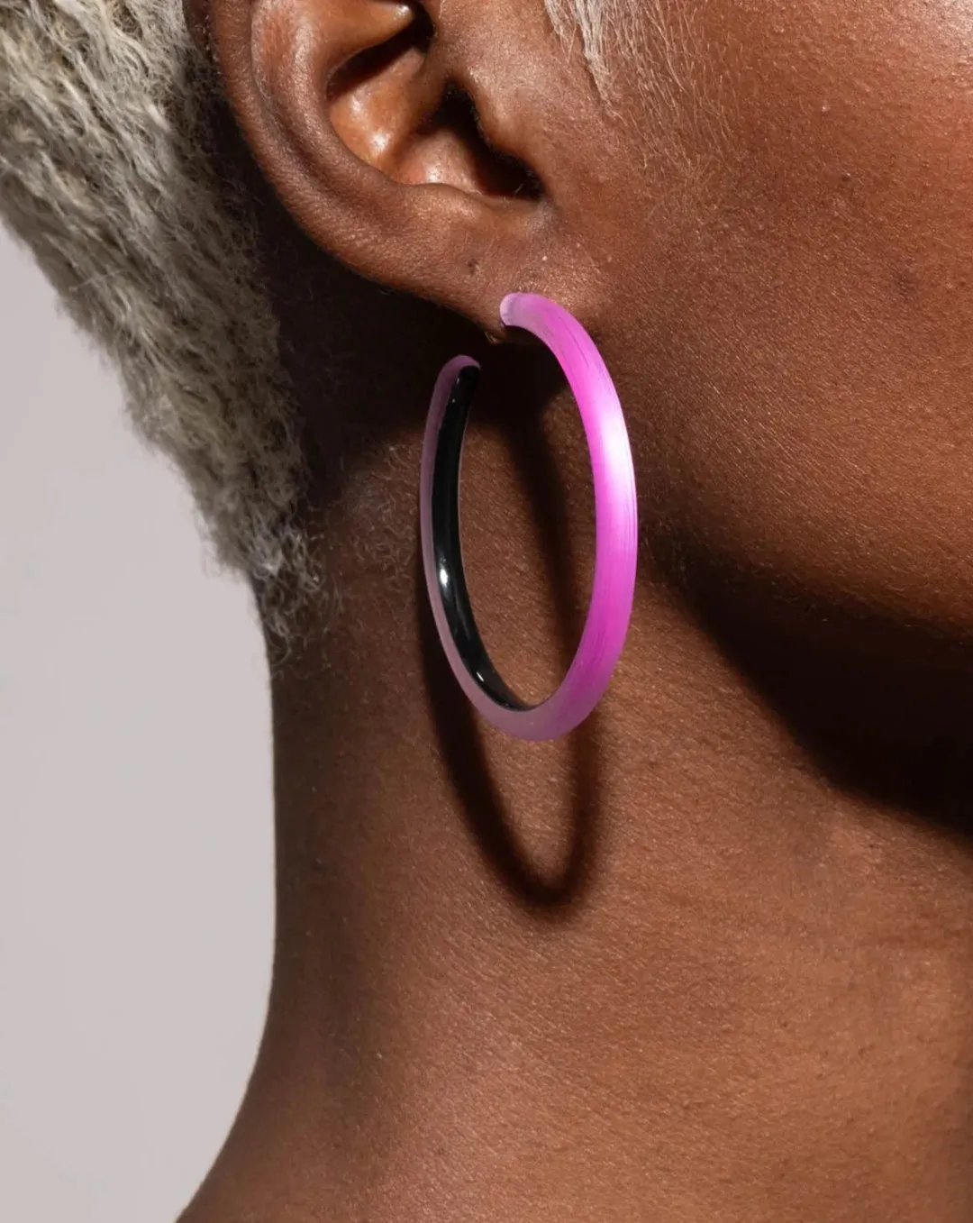     Skinny Lucite Hoop Earrings    --    