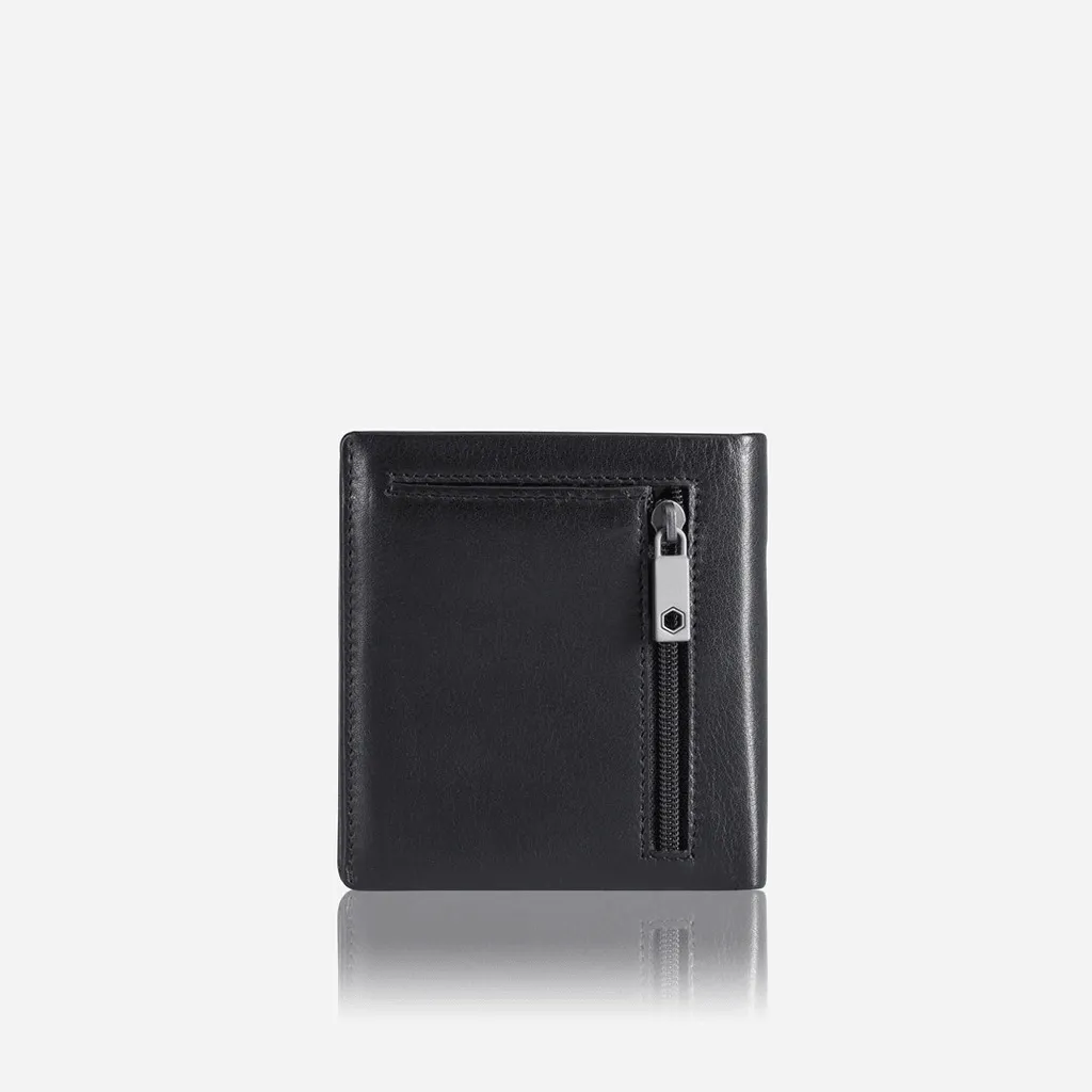 Slim Bifold Card Holder With Coin, Soft Black