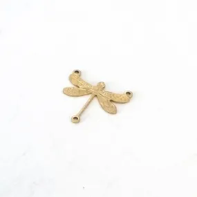 Small Dragonfly Pendant Connector Charm, 3 Loop, Brass, Lot Size 10, #03R