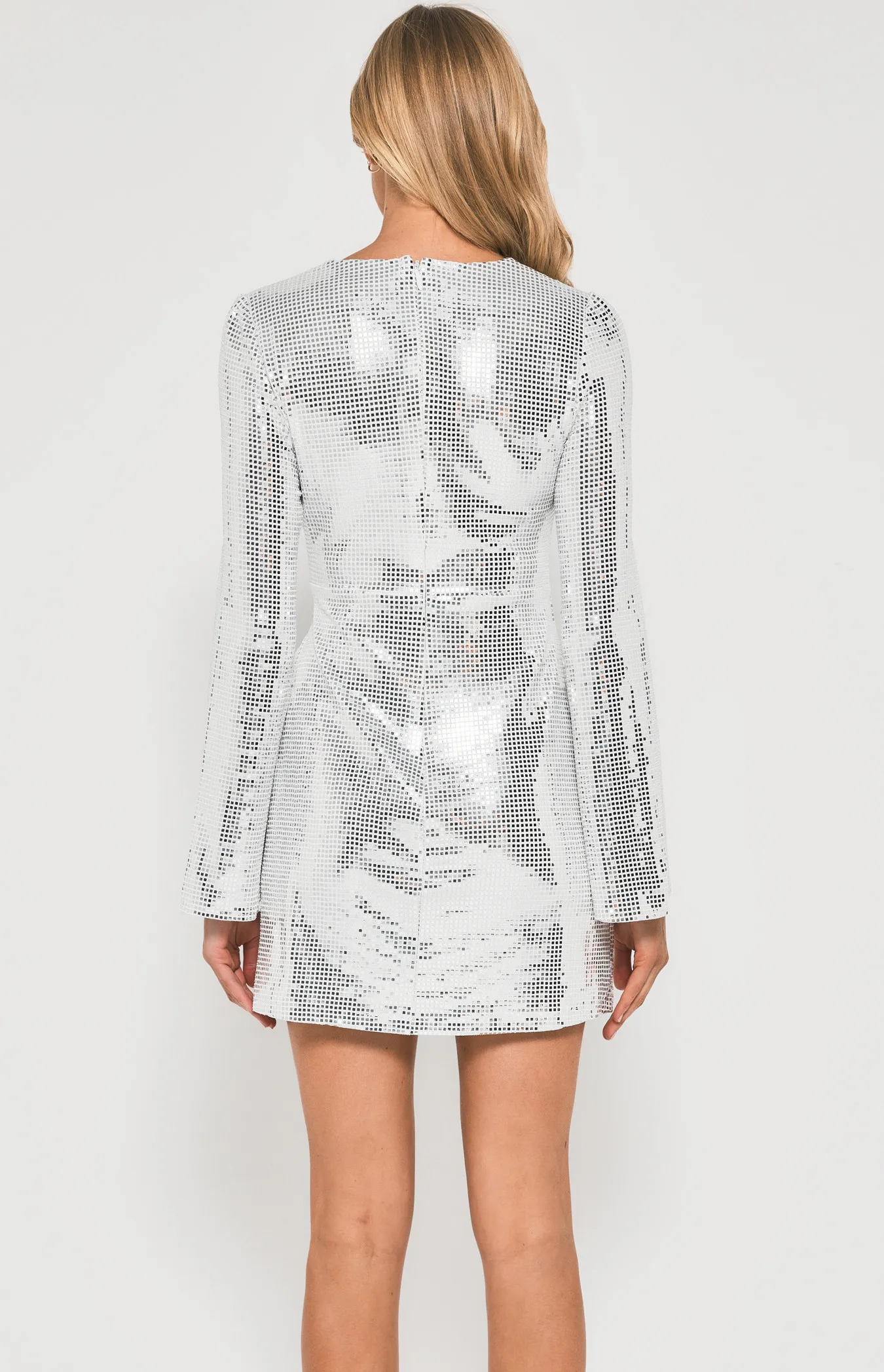 Square Sequin Dress with Side Knot Details (WDR603A)