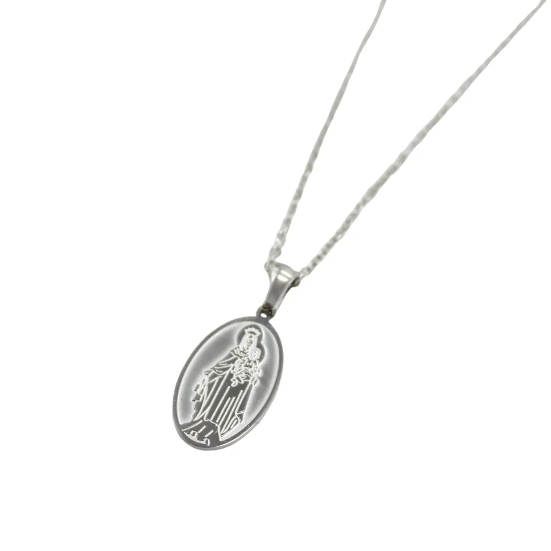 Stainless Steel Queen of Heaven Medal/Chain Set