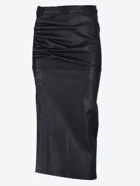 Stretch leather skirt